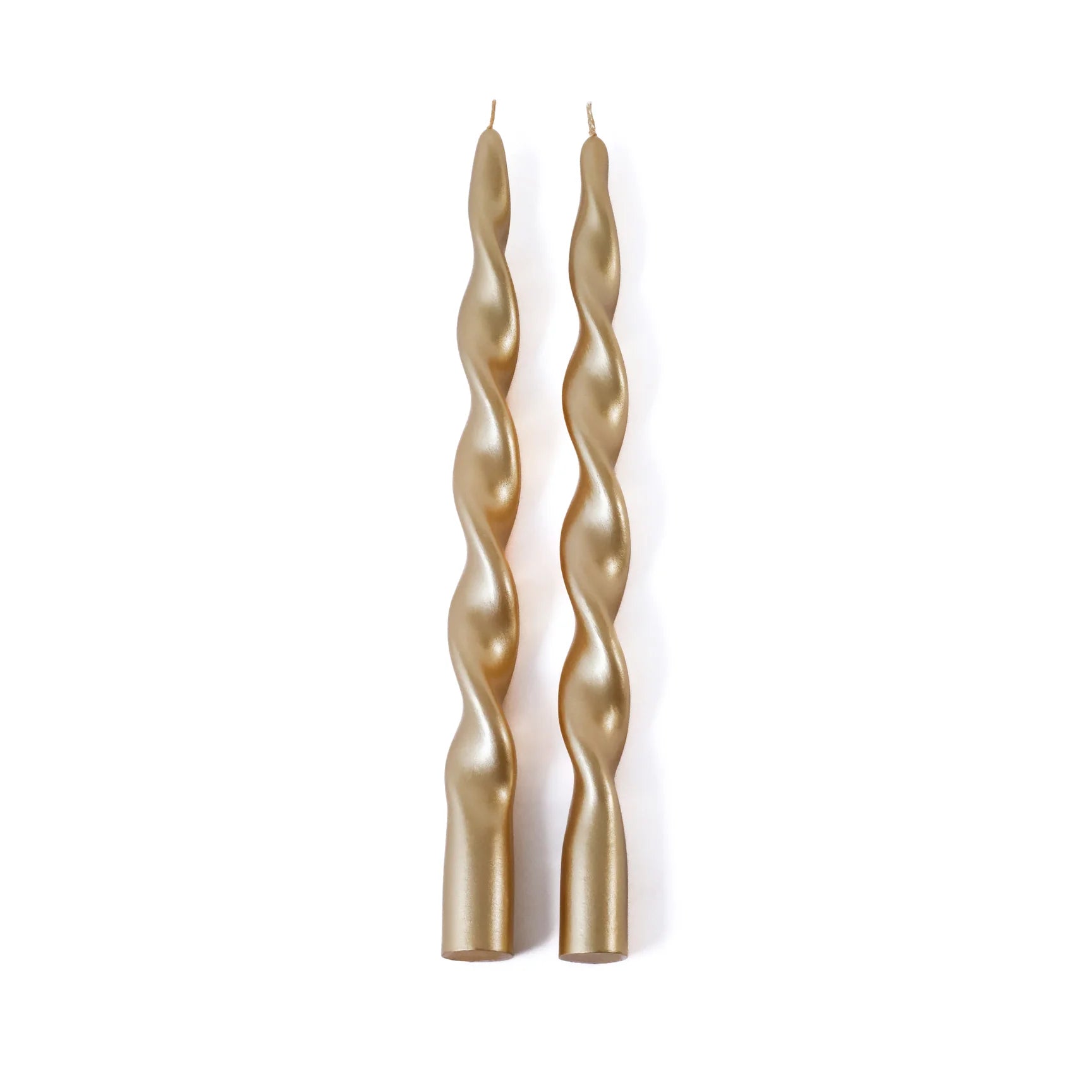 12" Lumière Twist Candles-Gold (Set of 2)