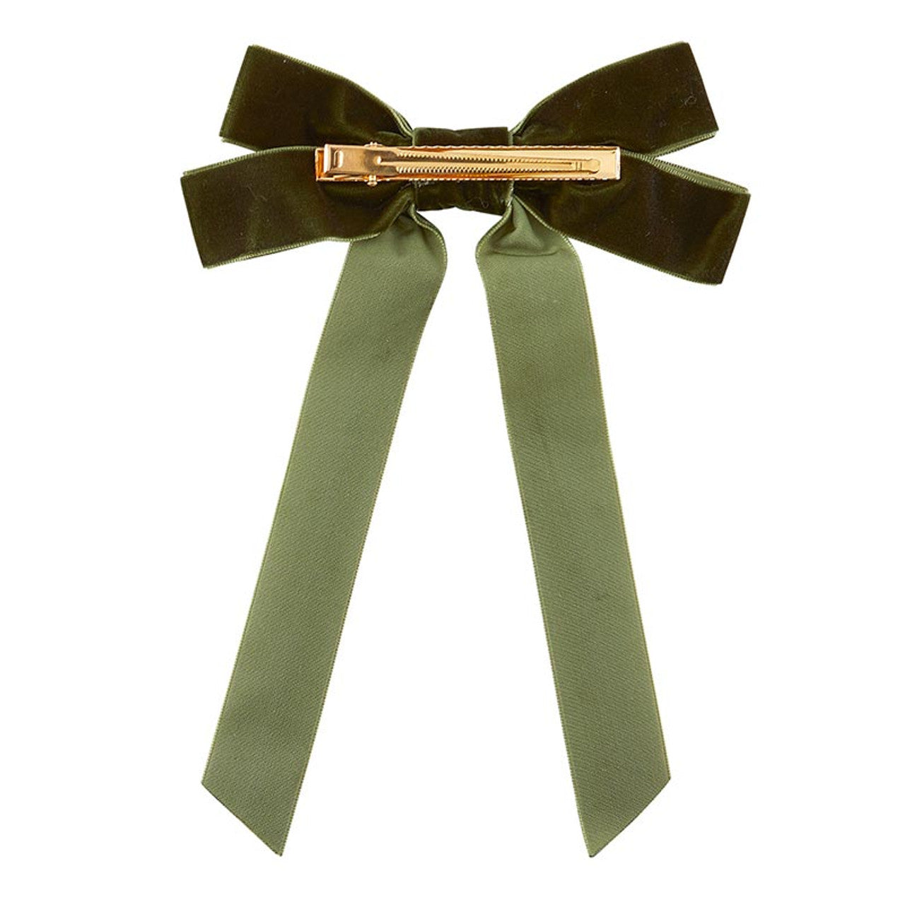 8.5" Velvet Bow w/ Gold Clip (2 Colors)