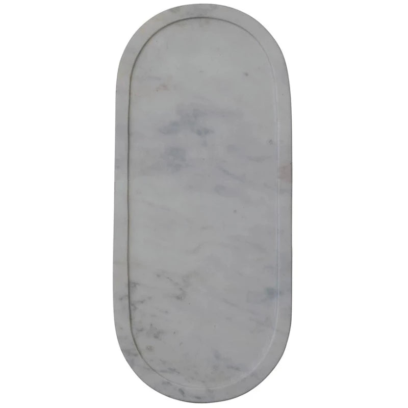 Oblong White Marble Tray