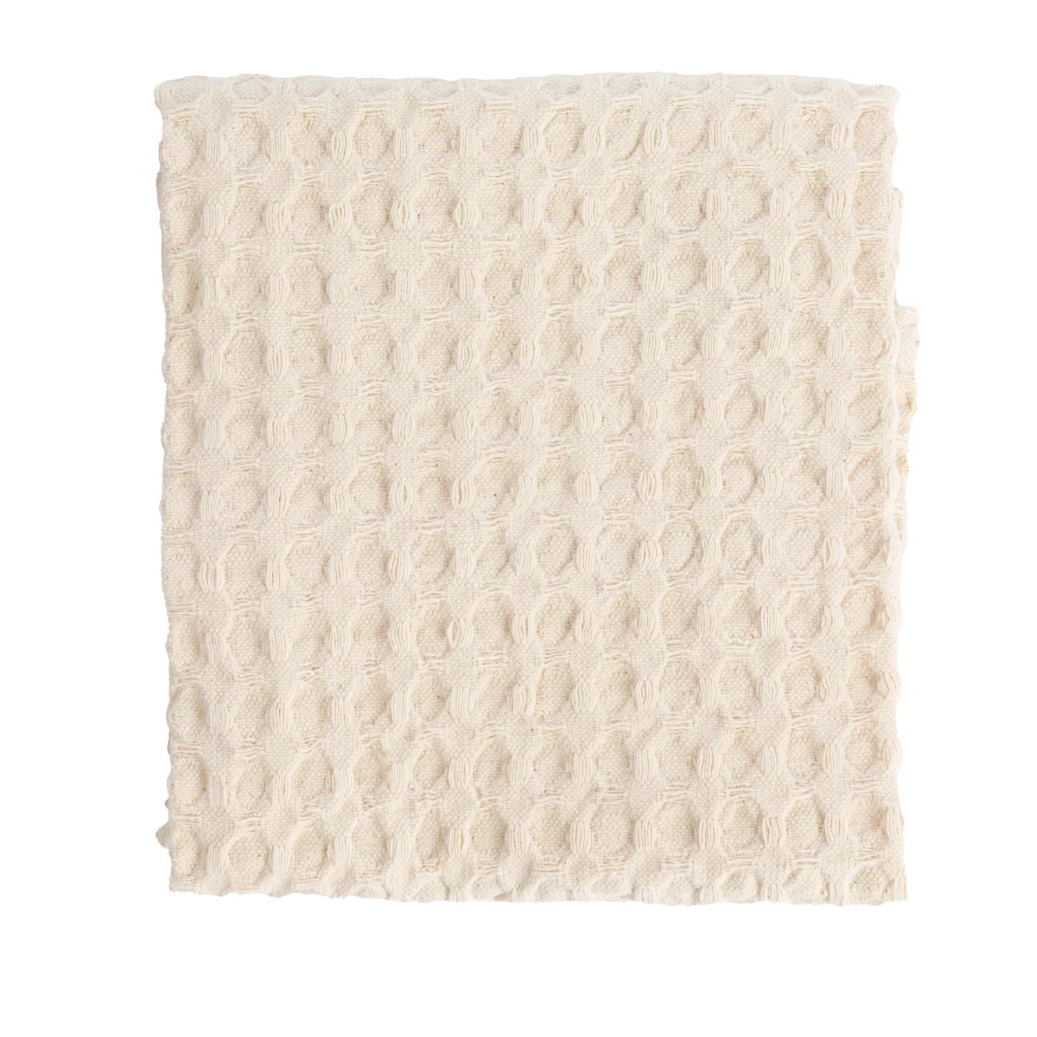 Waffle Weave Tea Towel-Cream