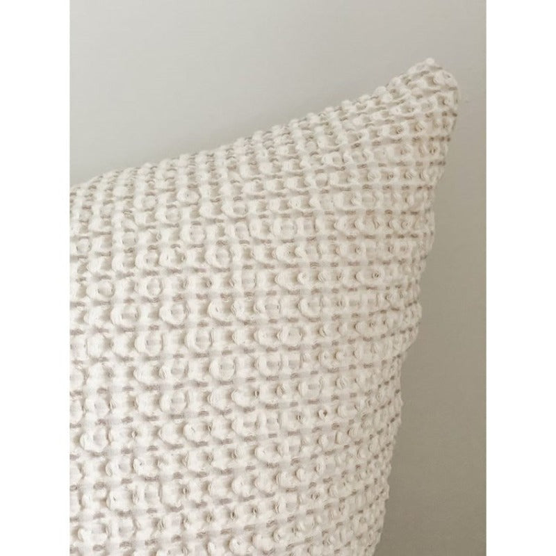 Ivory & Taupe Waffle Weave Pillow (4 Sizes)