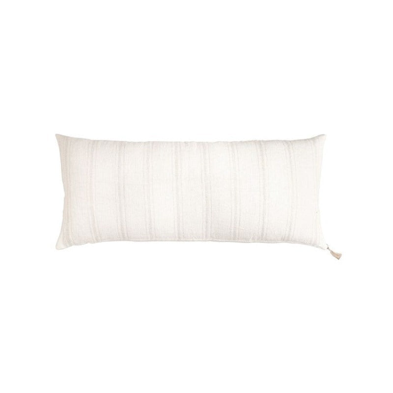Soft White & Beige Linen Pillow - 13x30"