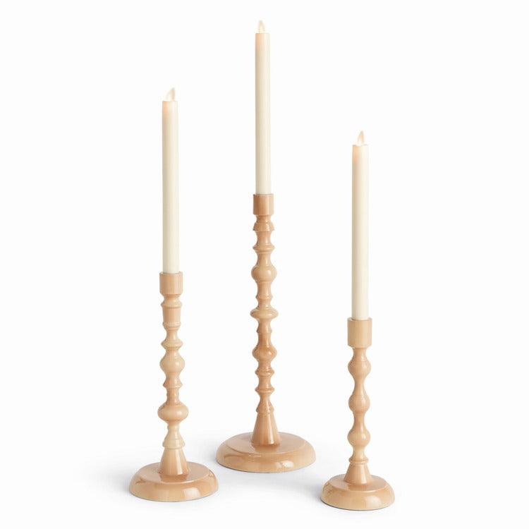 Notched Taper Candle Holder-Sand (3 Sizes)