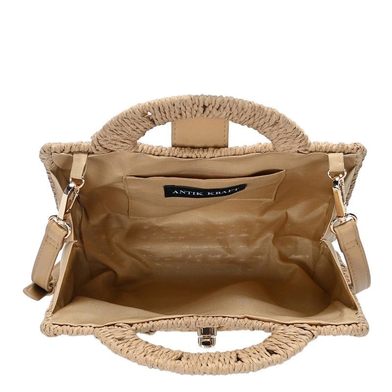 Straw Satchel Tote/Crossbody
