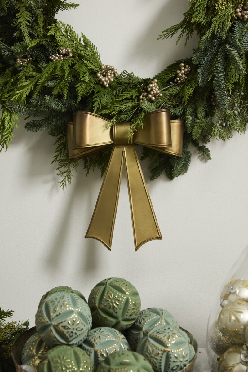 Bow Wreath-Antique Gold