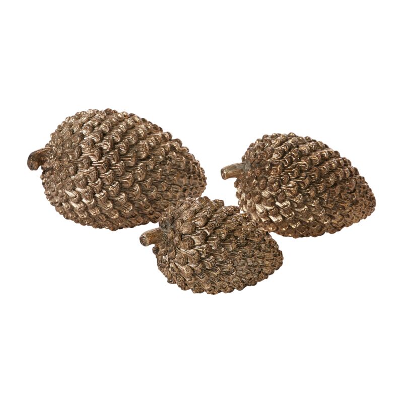 Gold Ceramic Pinecone (3 Sizes)