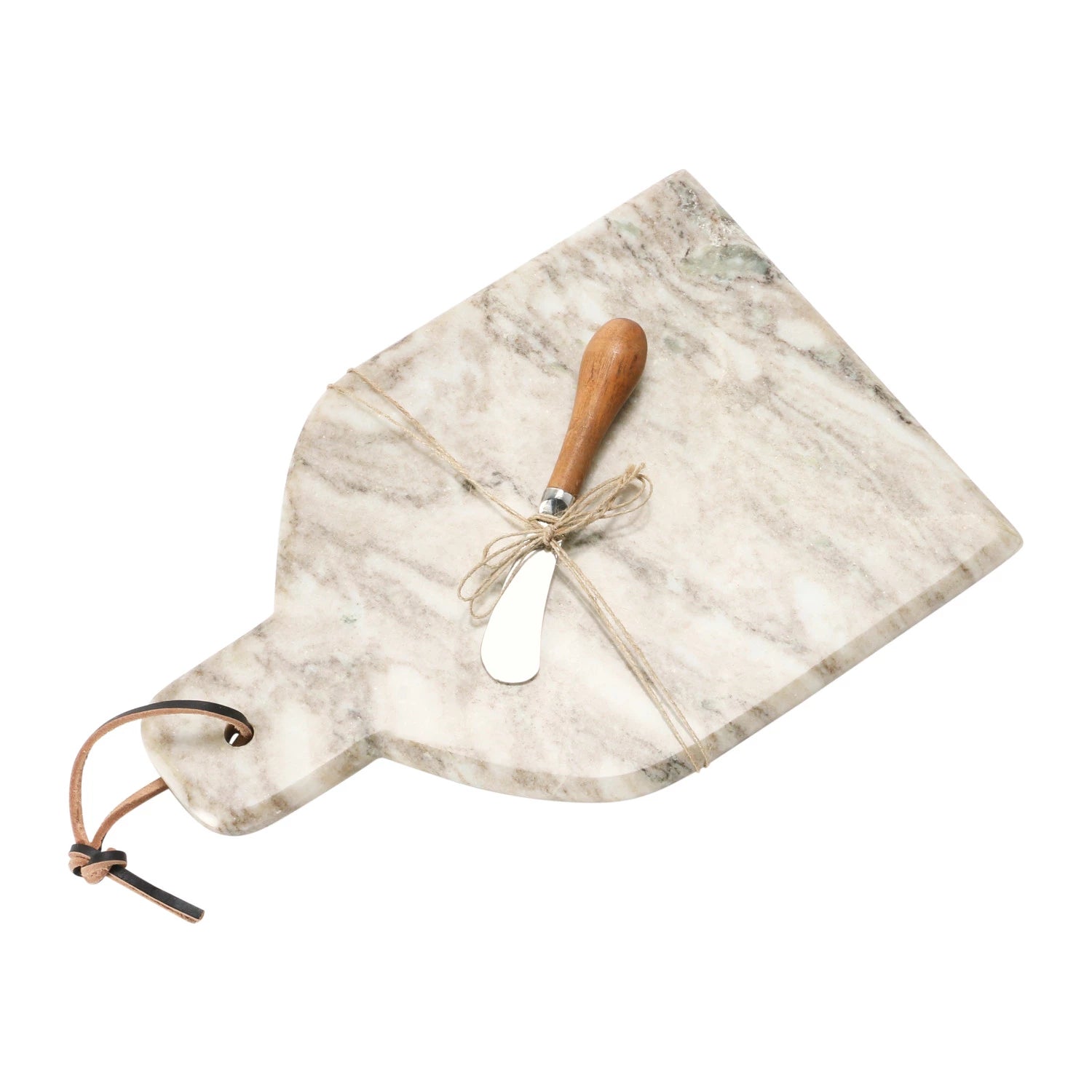 Linen and Flax Marble Board with Canape Knife - Thumbnail 2