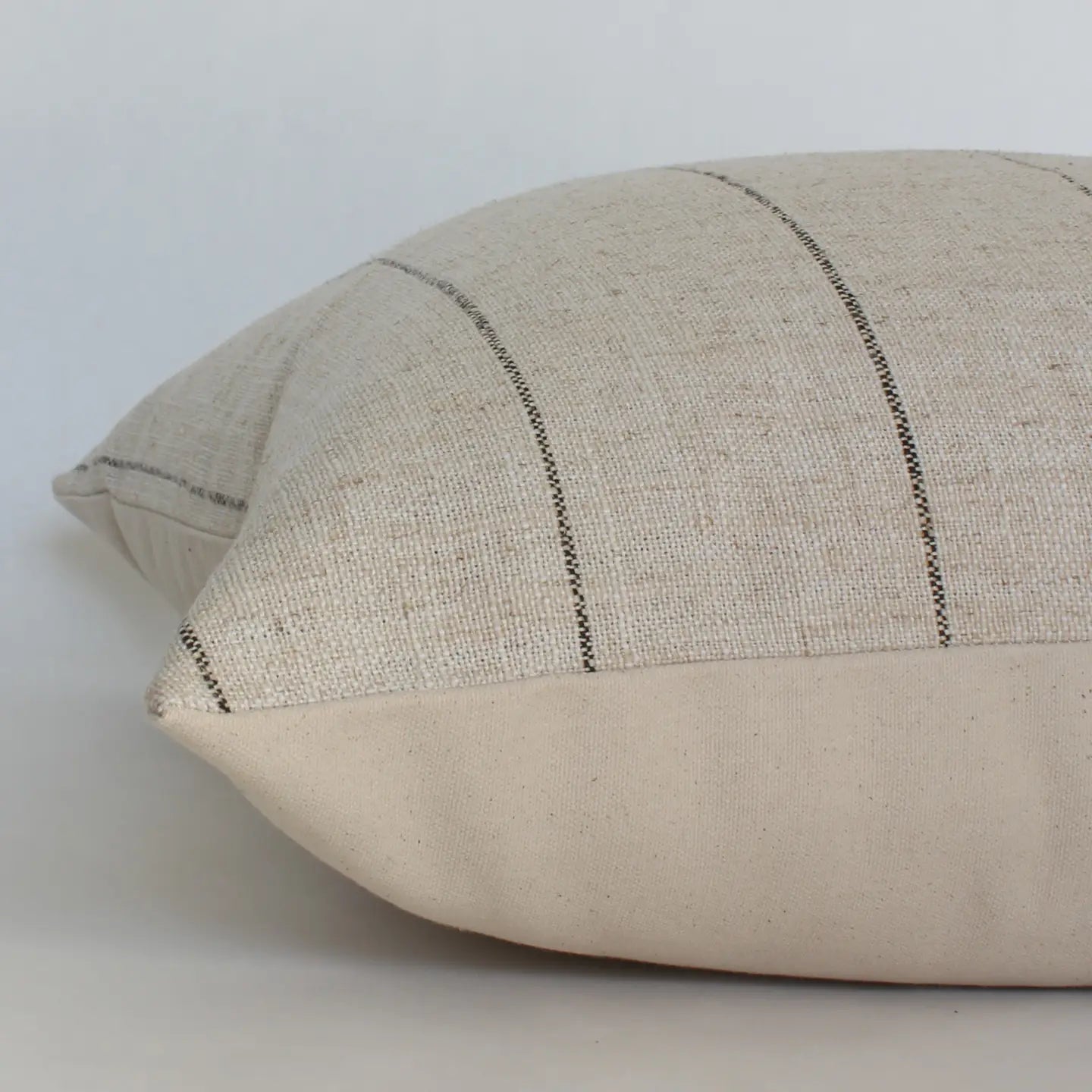14x20 Black/Natural Striped Lumbar Pillow