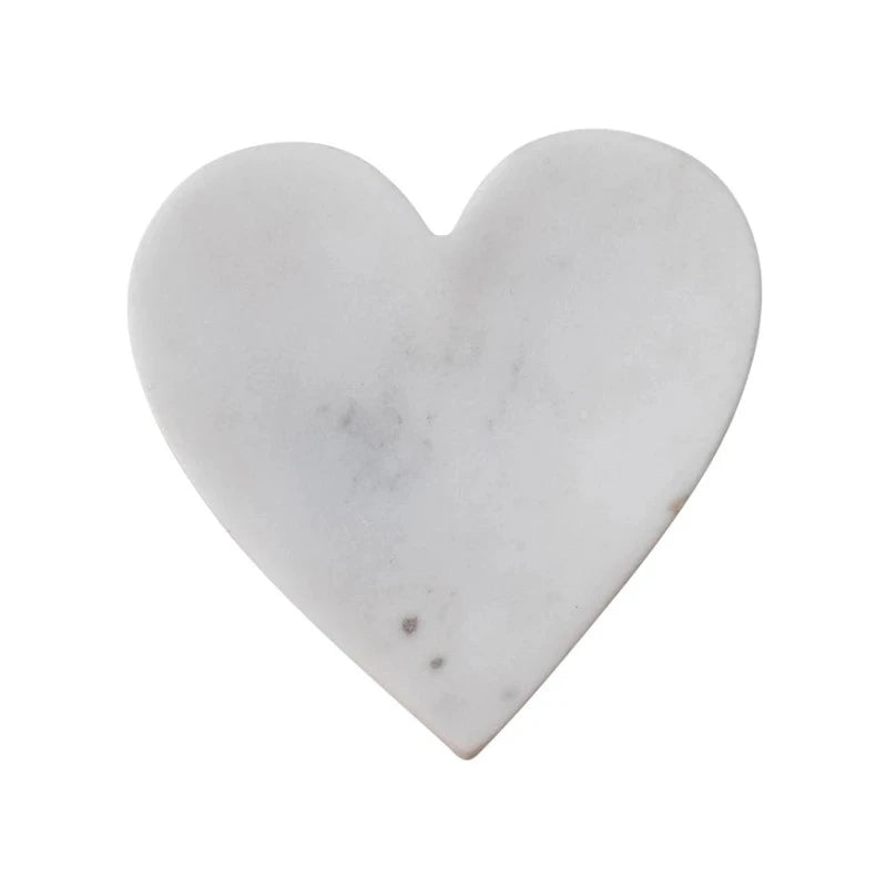 White Marble Heart Dish