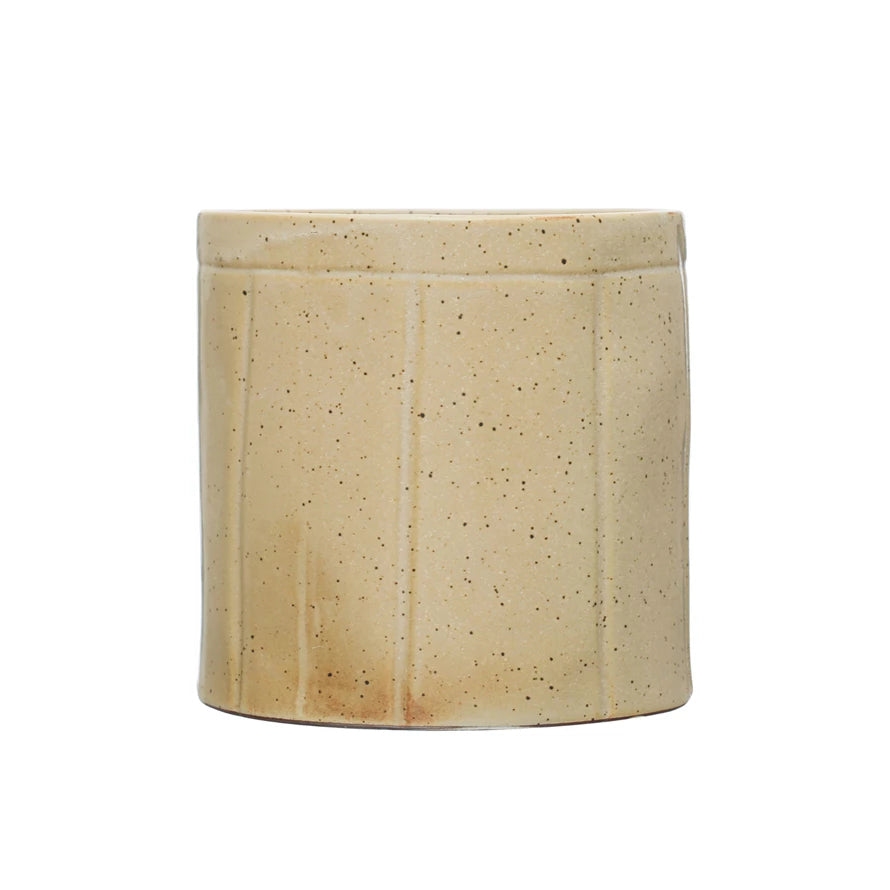 Beige Speckled Stoneware Crock