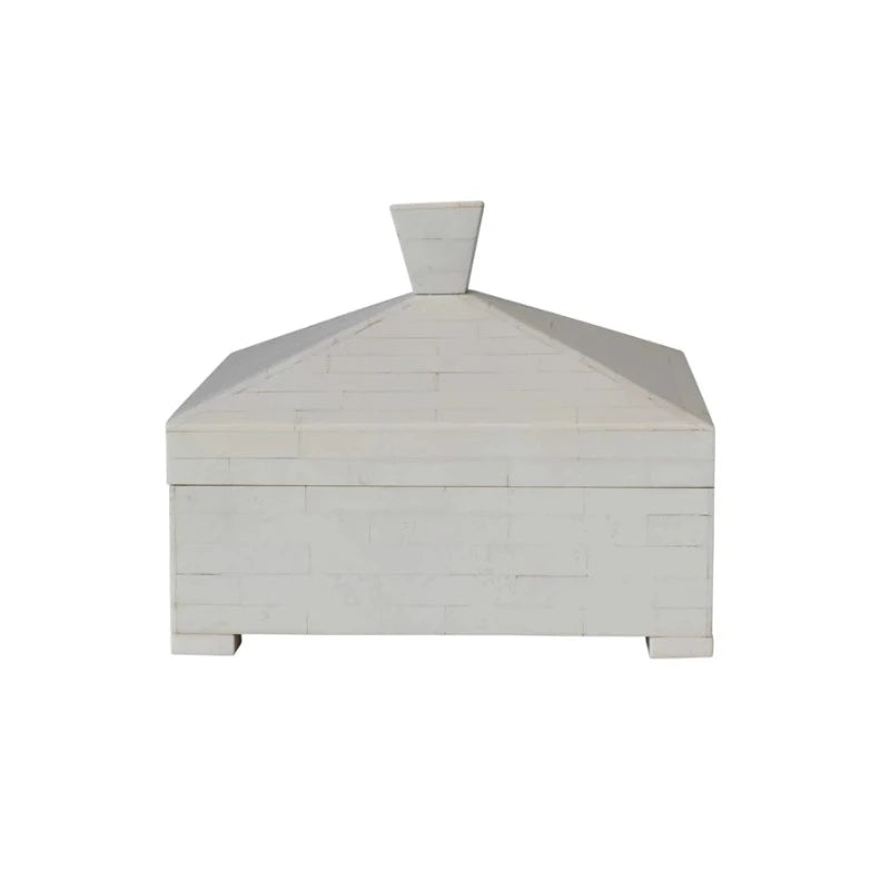 Ivory Decorative Pyramid Box w/ Lid