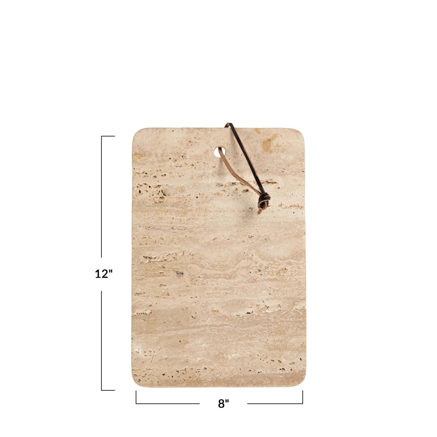12x8 Travertine Board w/ Leather Tie