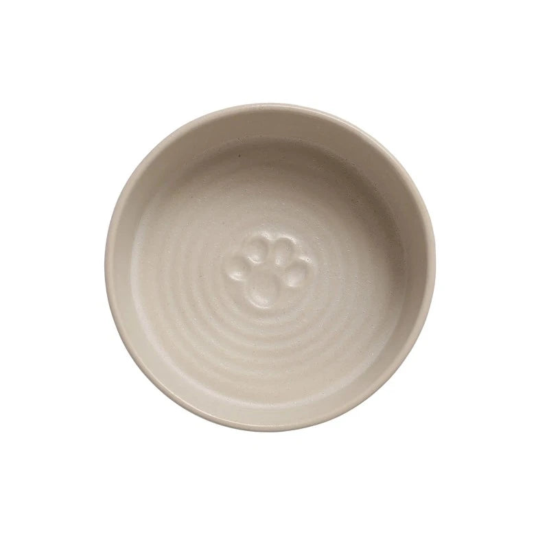 Paw Print Stoneware Pet Bowl
