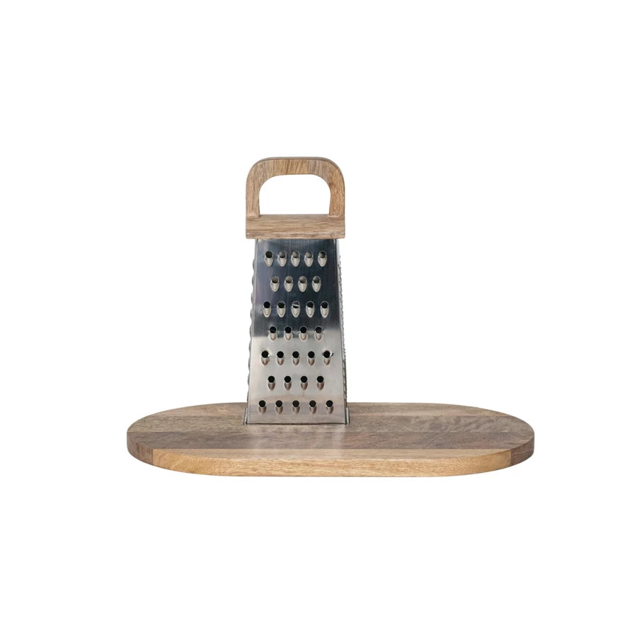 Stainless Steel Grater w/ Cutting Board (Set of 2)