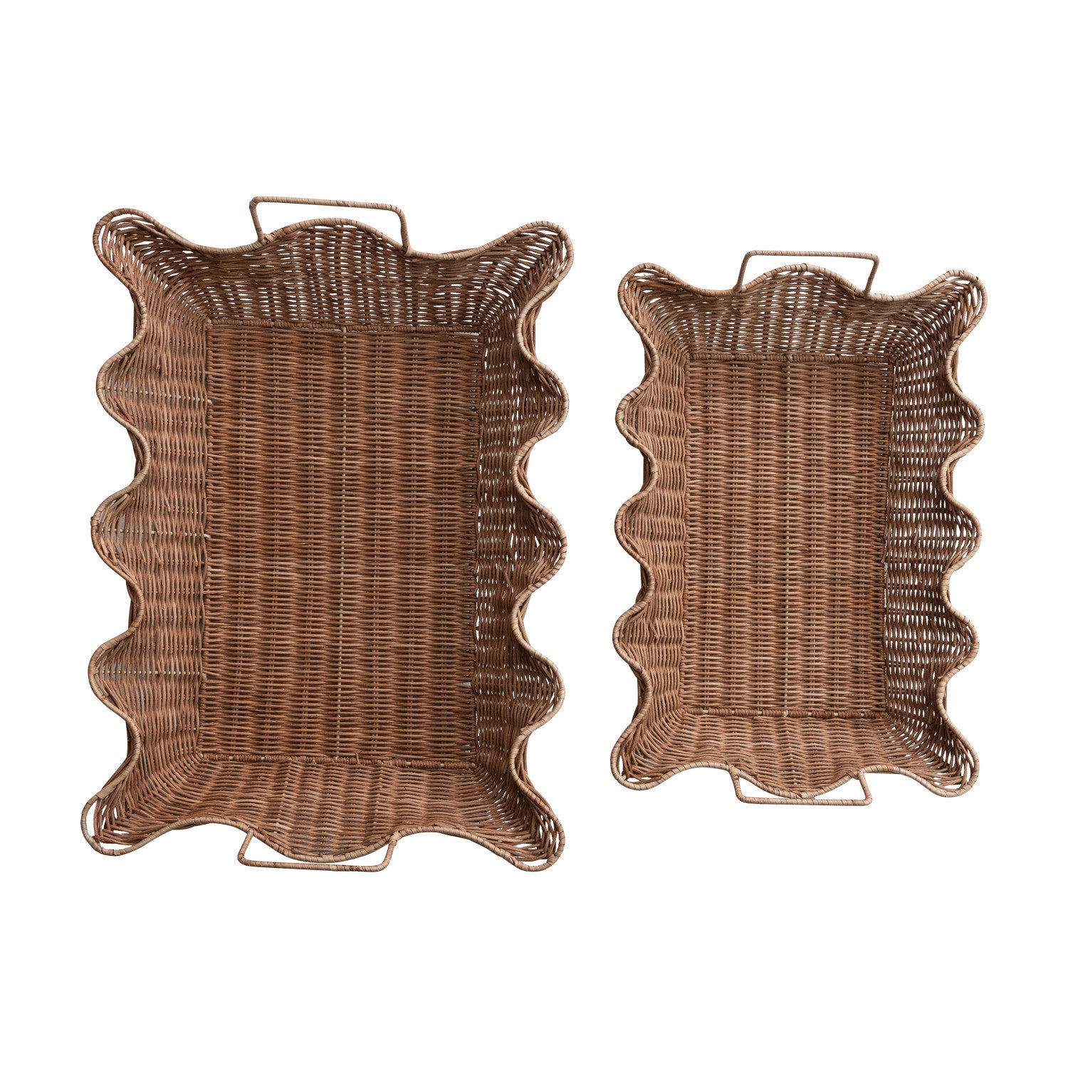 Scalloped Nesting Tray w/ Handles (2 Sizes)