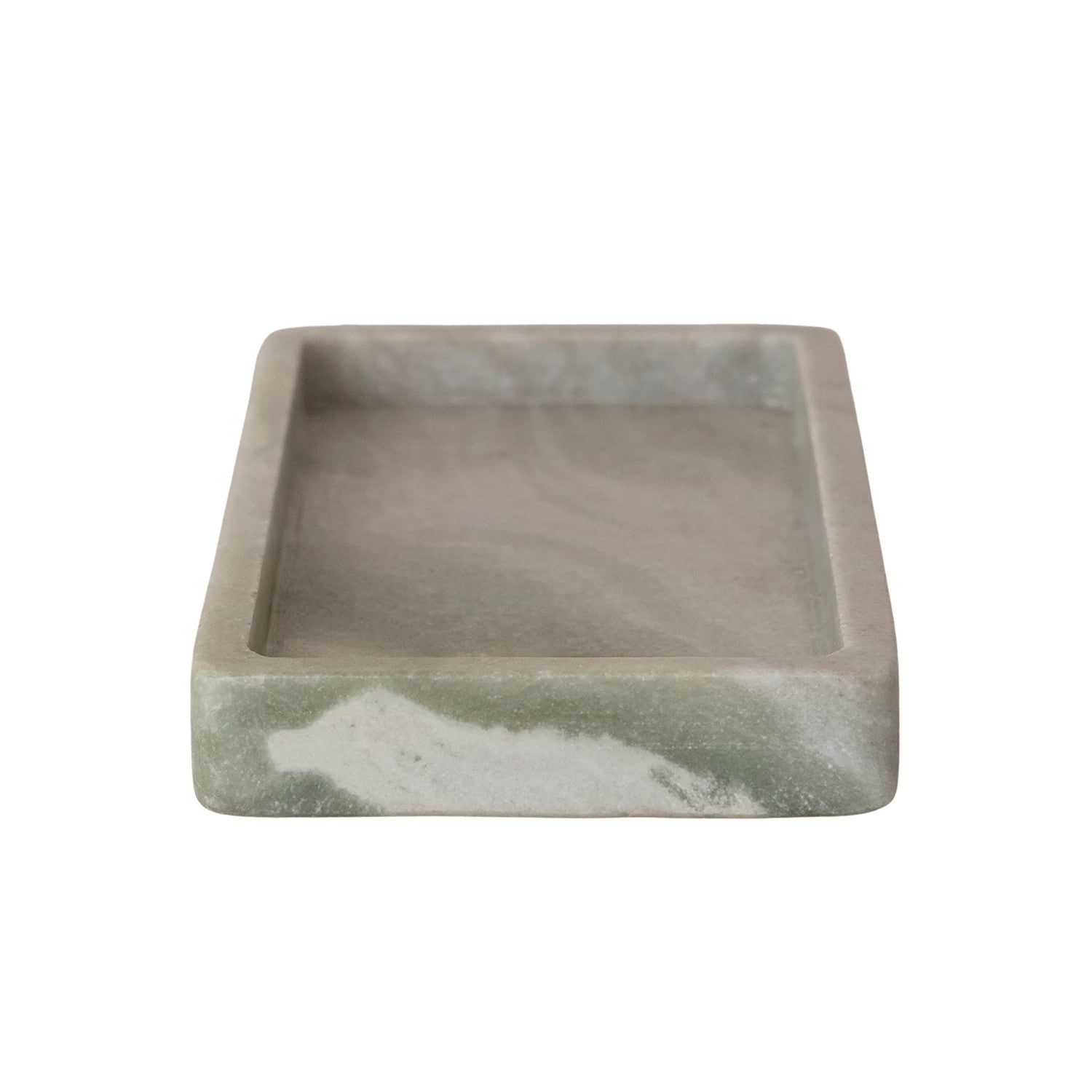 11"x 5" Green Melange Marble Tray