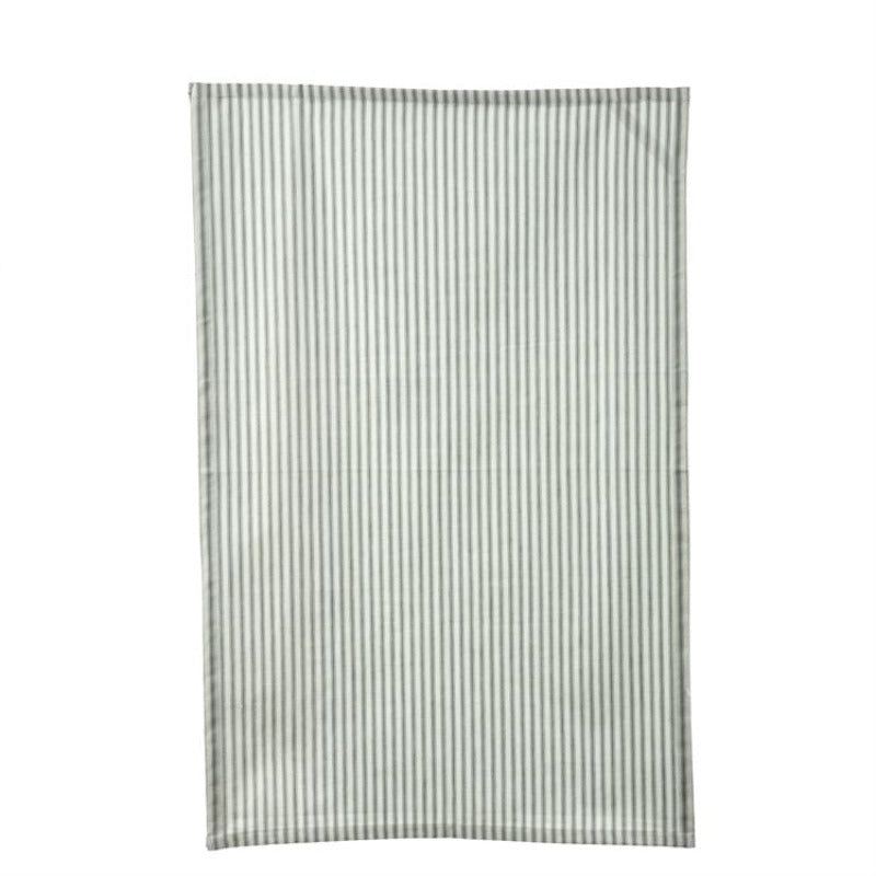 Green Ticking Stripe Tea Towel