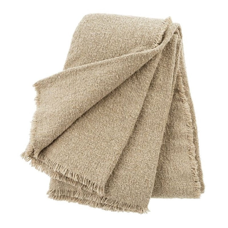 Natural Boucle Bed Throw - 94x90