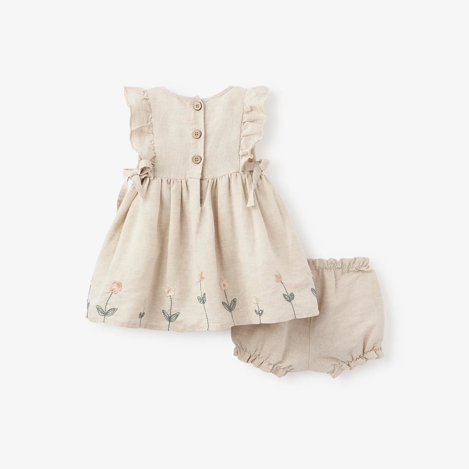 Linen Floral Dress w/ Bloomers