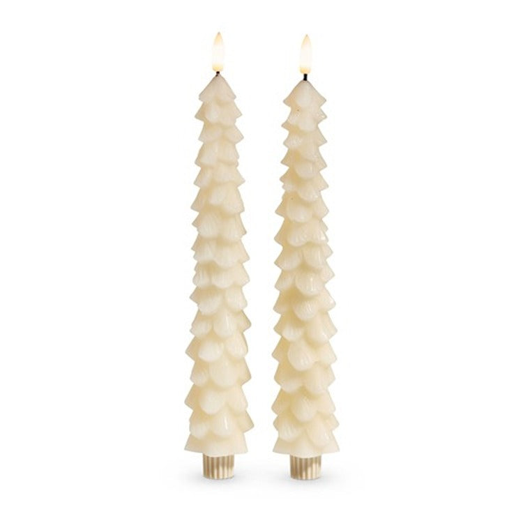 10.5" Ivory Tree Taper Candles (Set of 2)
