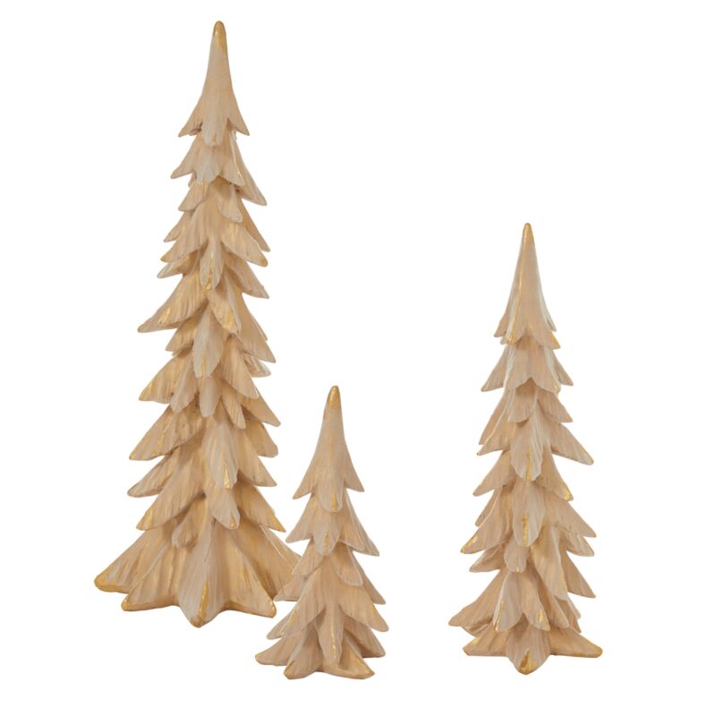 Flocked Gold Decorative Tree (3 Sizes)