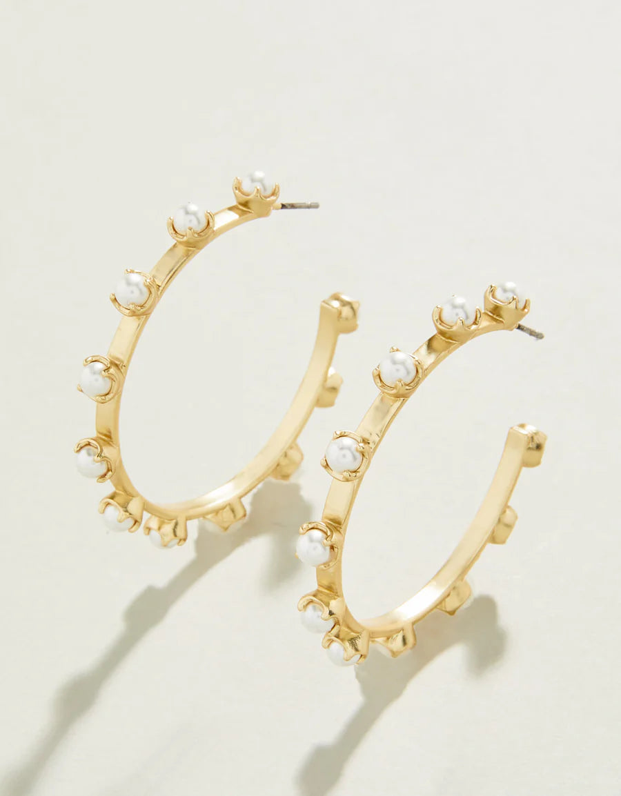 Stand Out Hoops-Pearl
