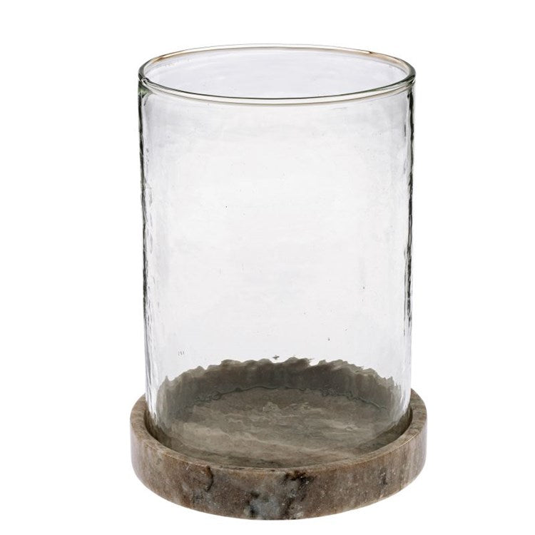 Taupe Marble Glass Hurricane (2 Sizes)