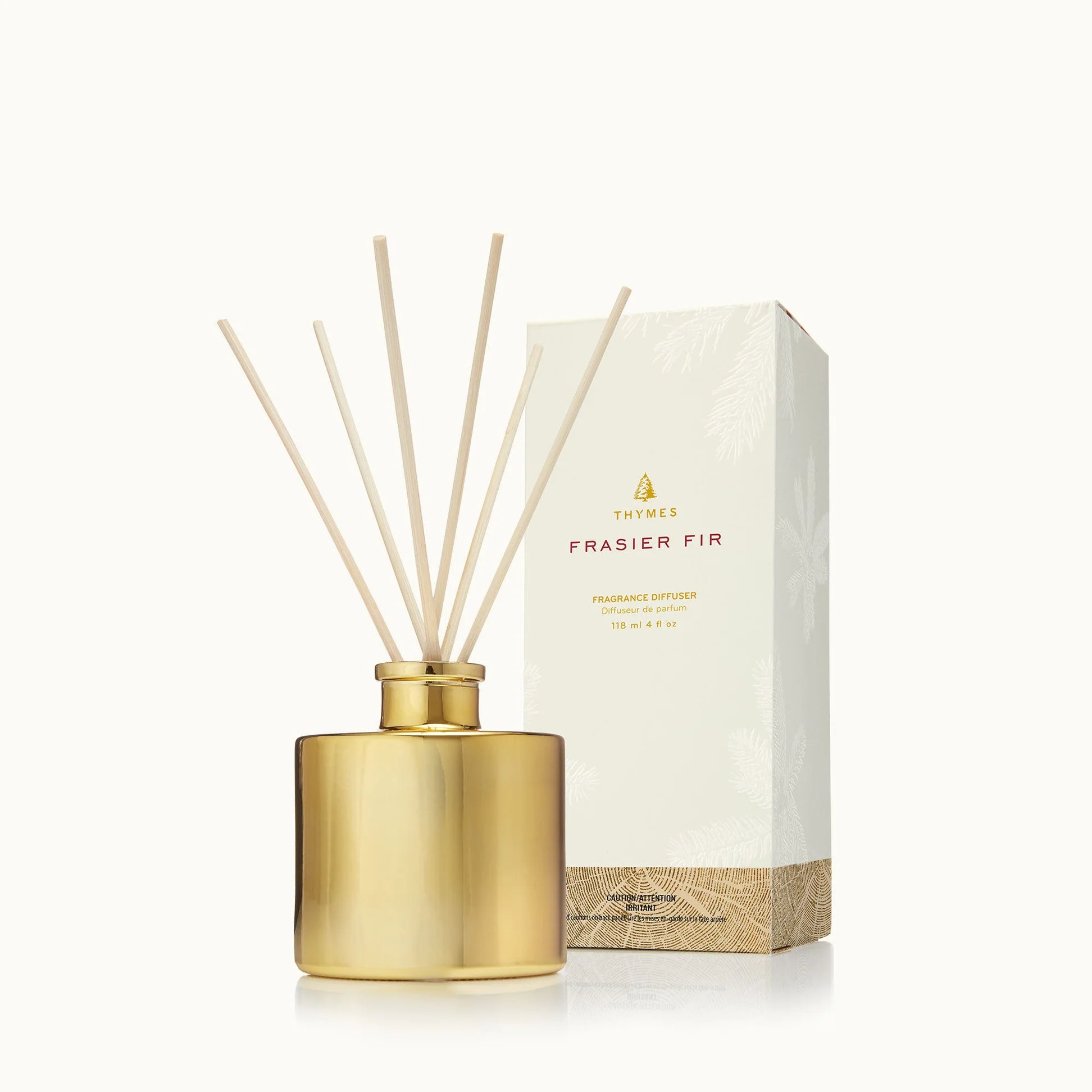 Thymes Frasier Fir Petite Gold Diffuser-4oz