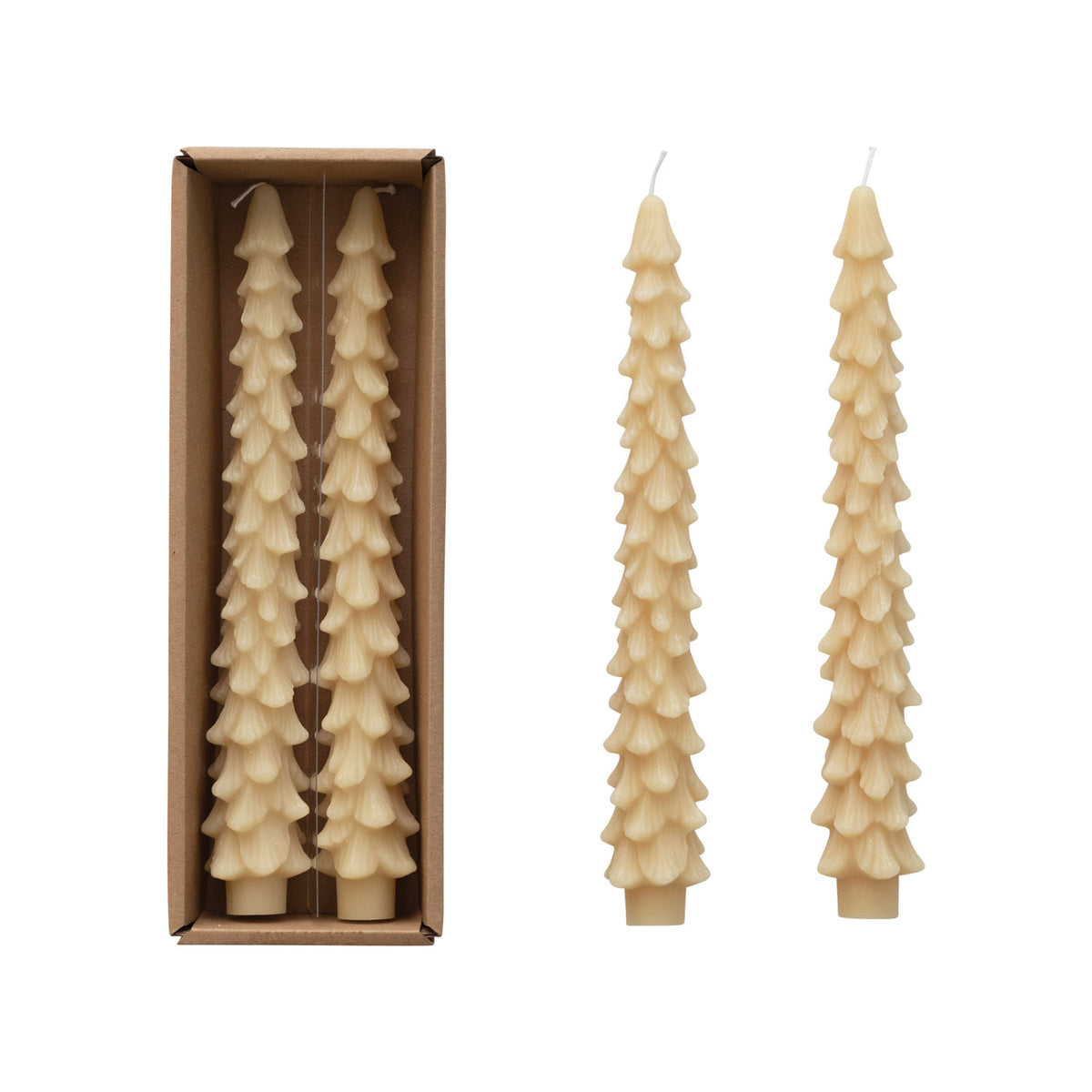 10" Tree Taper Candles- Eggnog (Set of 2)