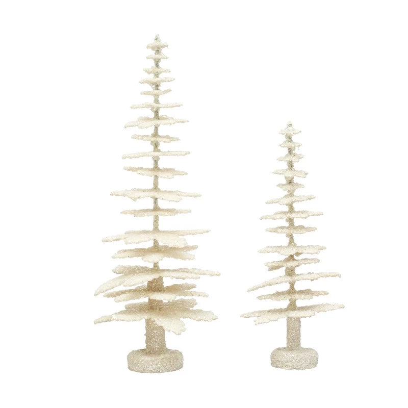 Cream Antique Glitter Tree (2 sizes)
