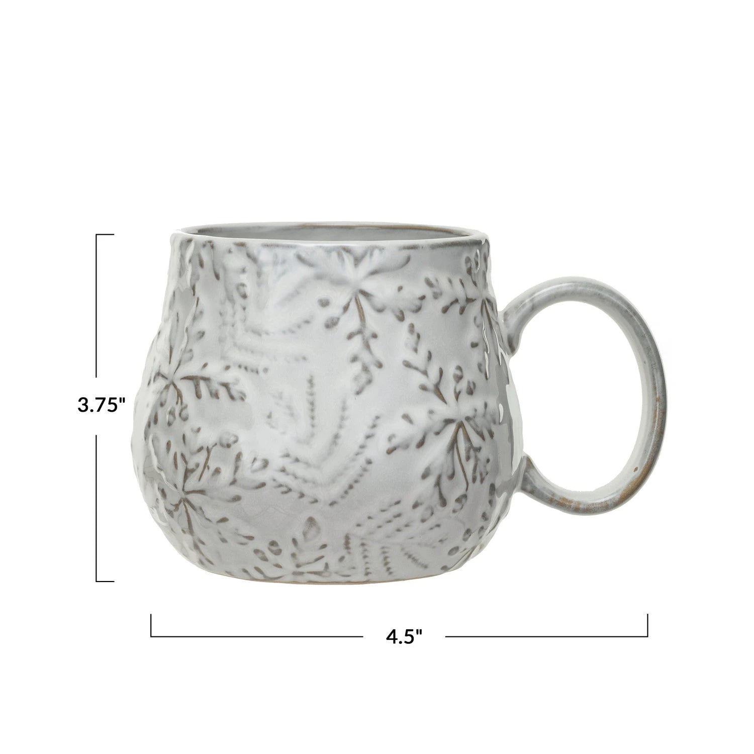 16oz Stoneware Mug w/ Snowflakes