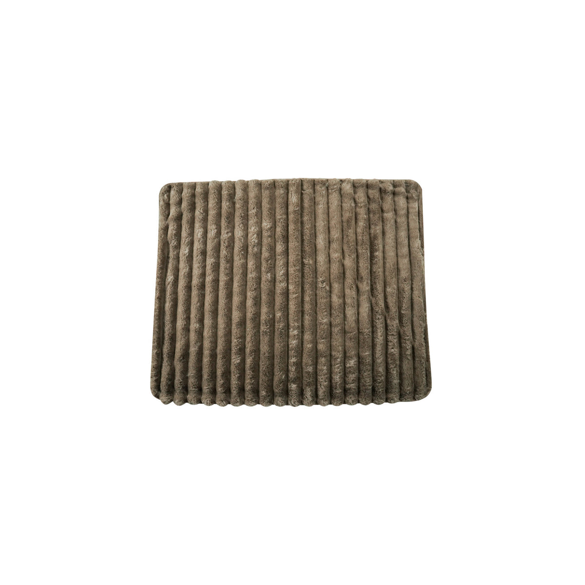 50x60 Faux Fur Ribbed Throw-Brown