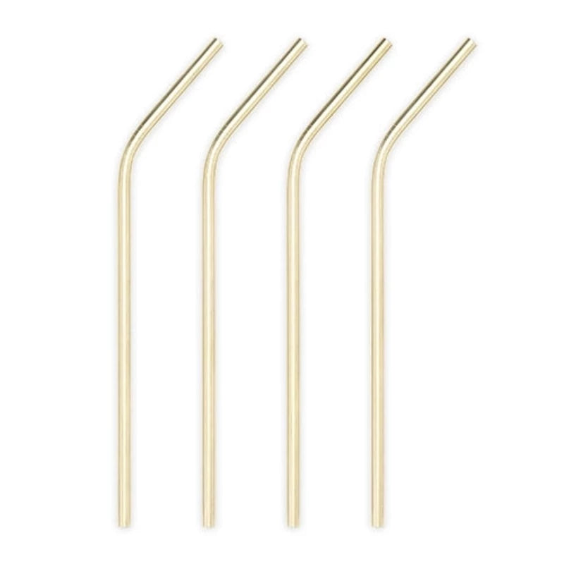 Gold Plated Cocktail Straws (Set of 4)