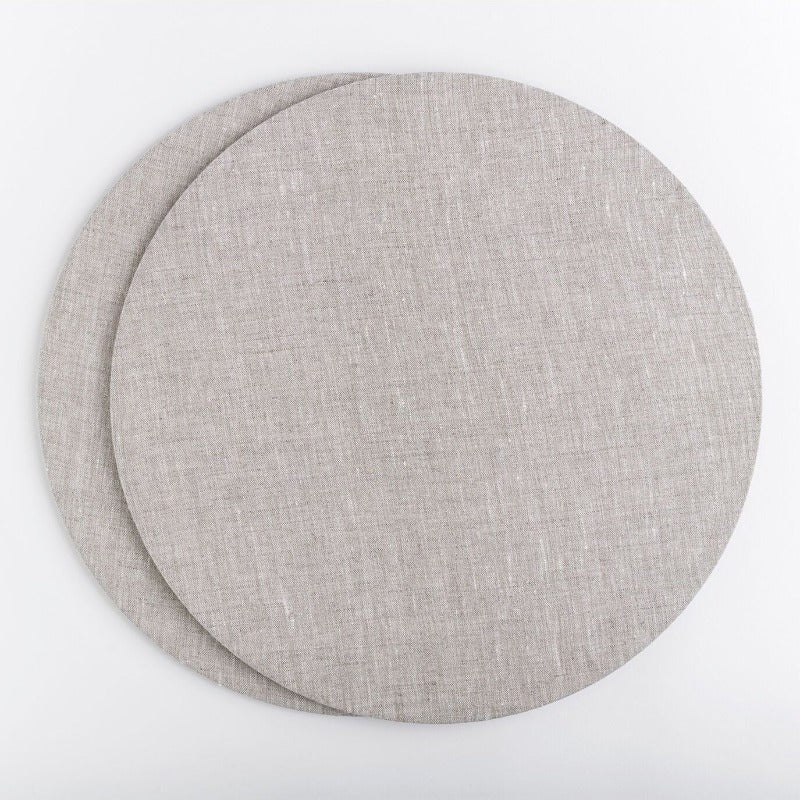 Oatmeal Linen Covered Placemat -Set of 2