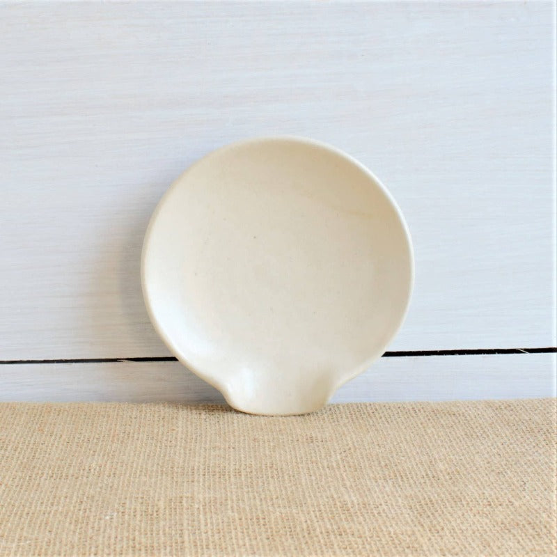 White Ridged Spoon Rest