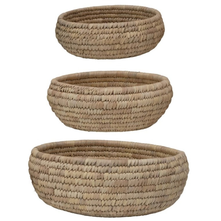 Round Grass & Date Leaf Basket (3 Sizes)