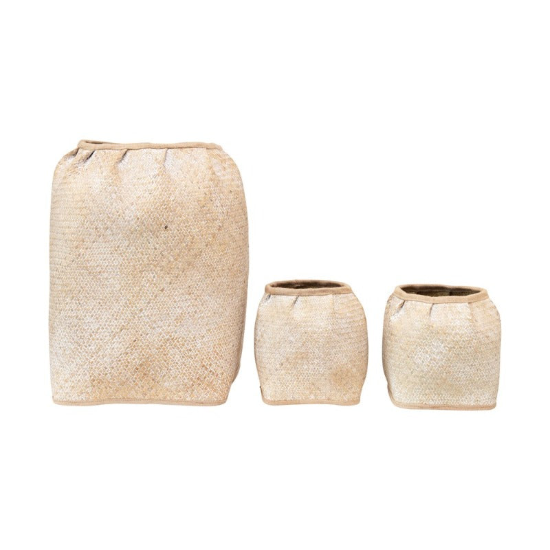 Whitewashed Seagrass Basket (2 Sizes)