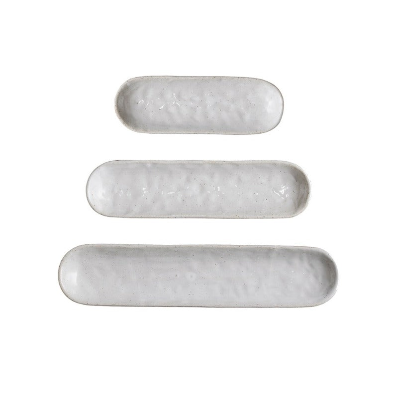 White Stoneware Tray (3 Sizes)
