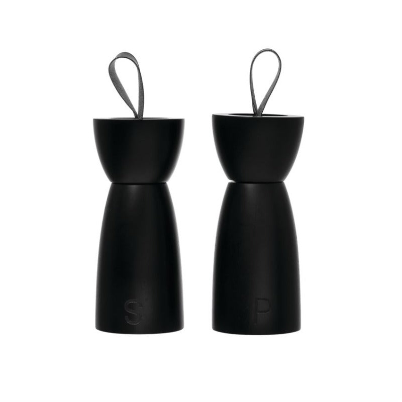 Black Wood Salt & Pepper Mills (Set of 2)