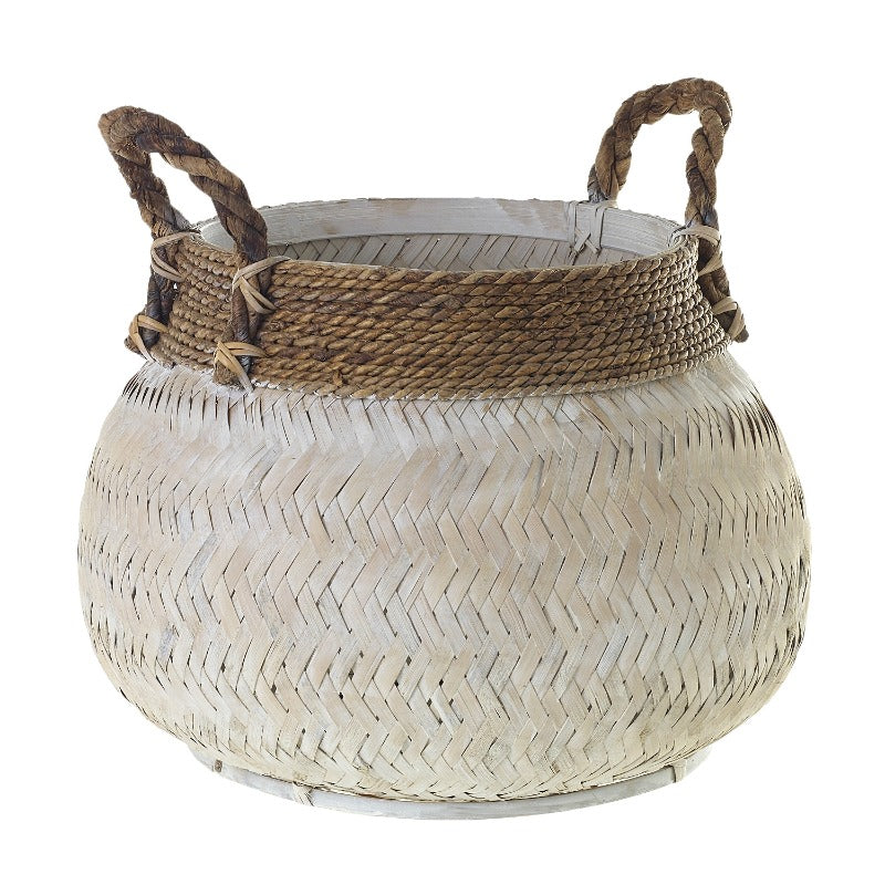 Bamboo & Jute Handled Basket (2 Sizes)