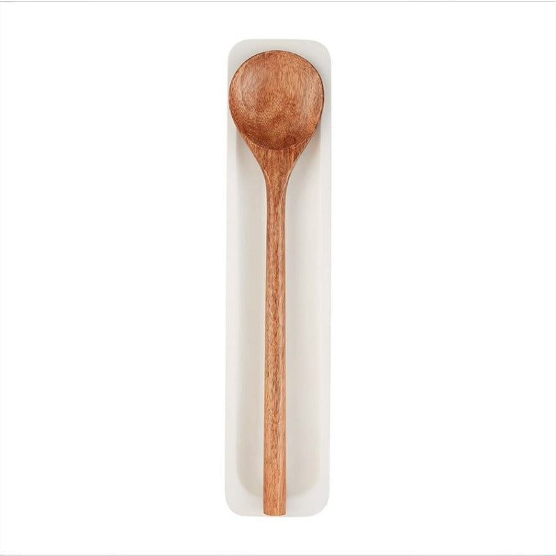 (2 Pc) Mango Wood Spoon Rest with Spoon (2 Styles)