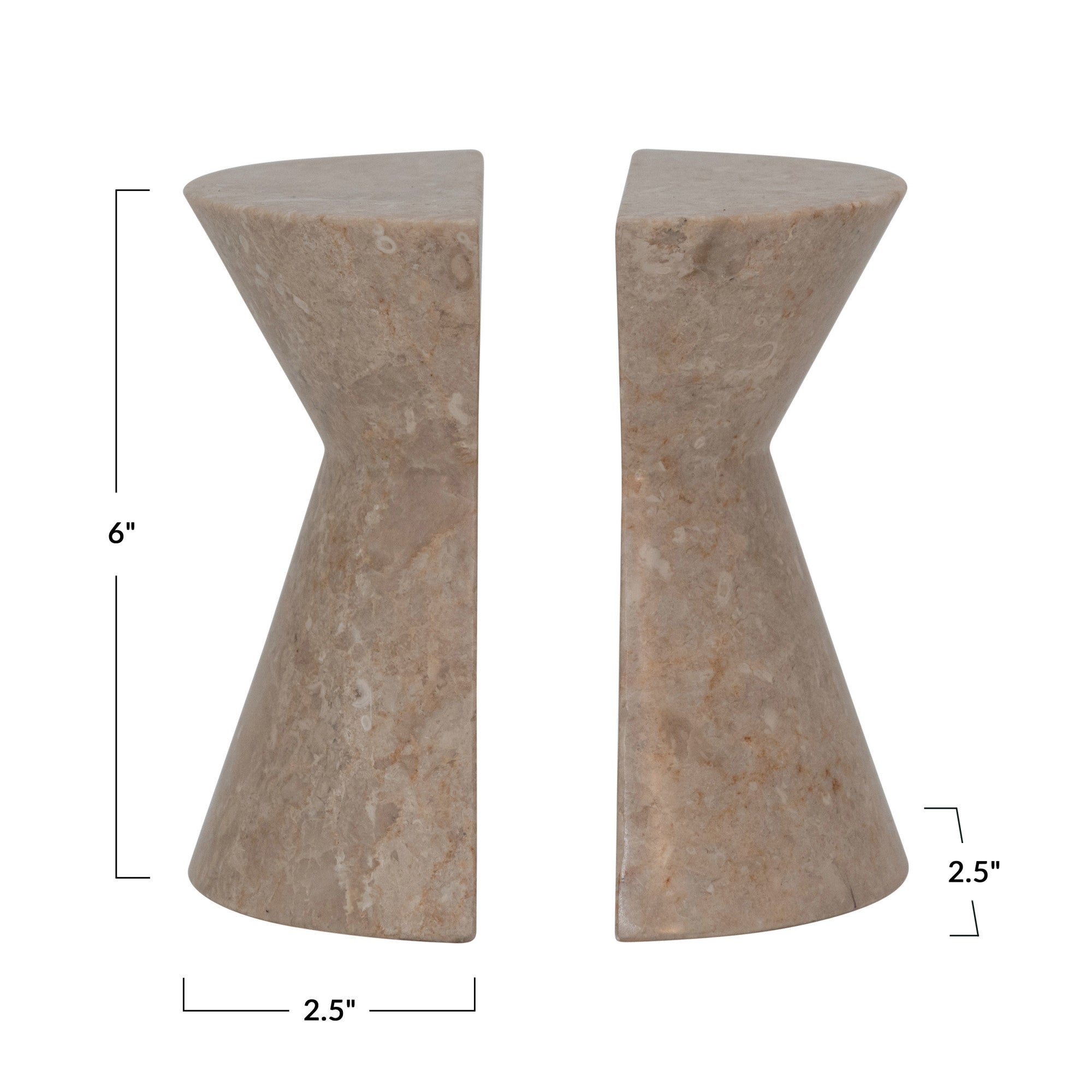 Beige Marble Bookends (Set of 2)