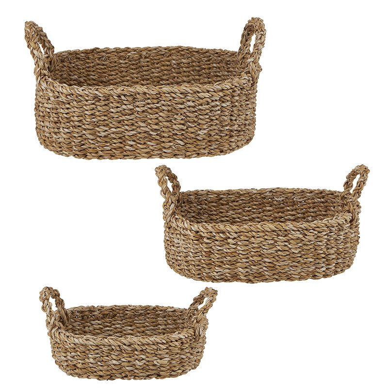 Woven Oval Basket Tray