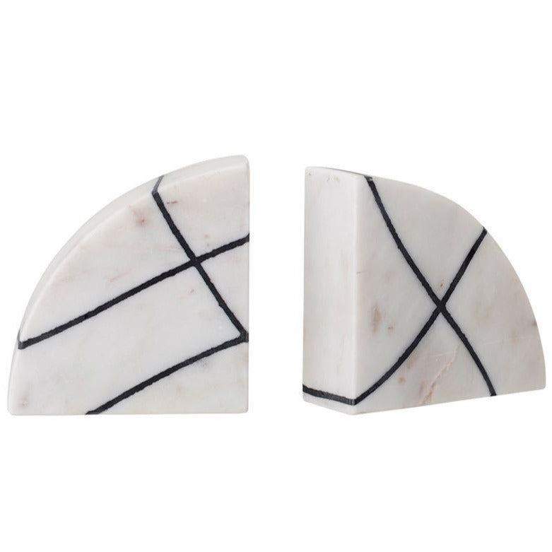 Black & White Geometric Marble Arch Bookends (Set of 2)