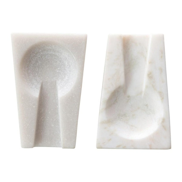 White Marble Cut-Out Spoon Rest