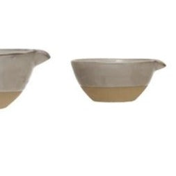 White & Natural Stoneware Batter Bowl (4 Sizes)