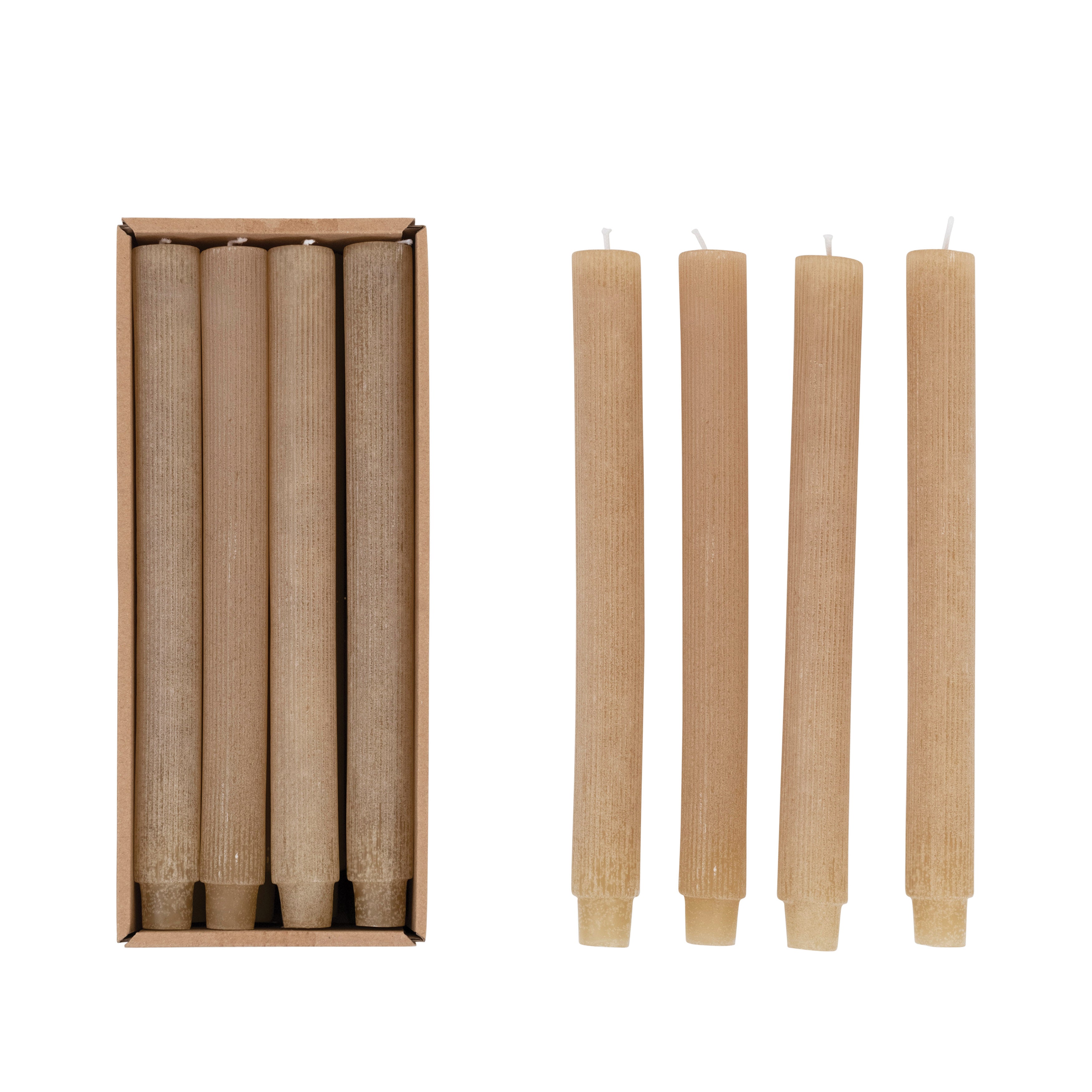 Linen Pleated Taper Candles (Set of 2)