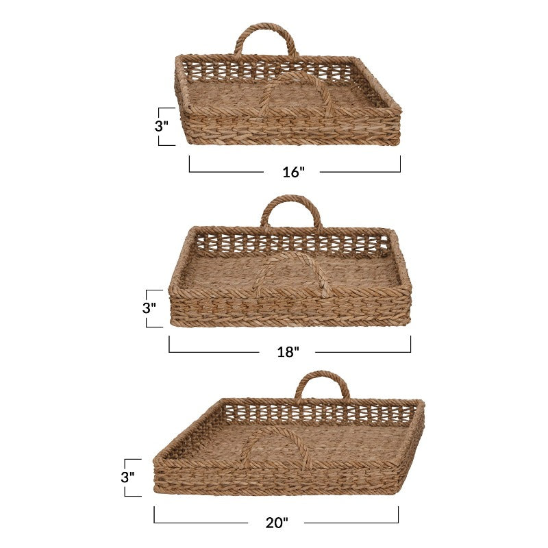 Square Water Hyacinth Tray (3 Sizes)