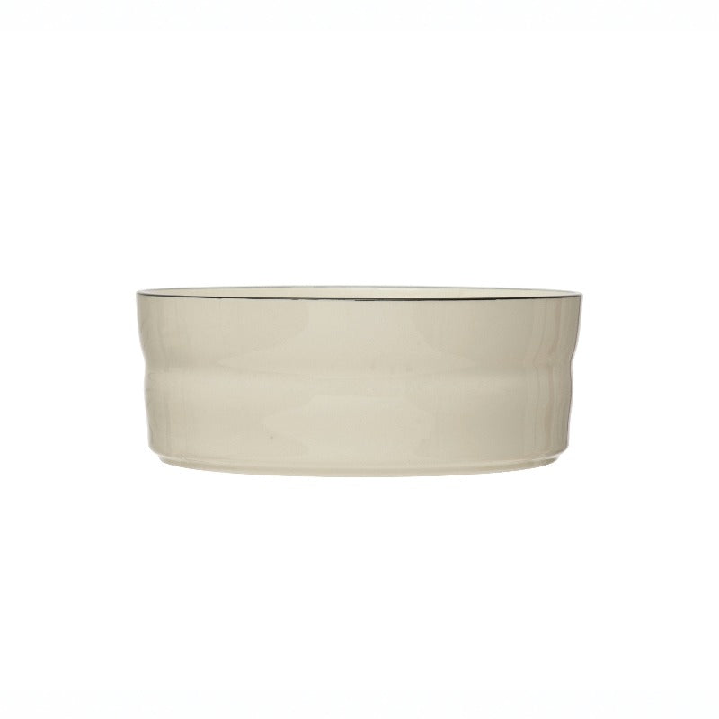 Black Rimmed Ceramic Bowl