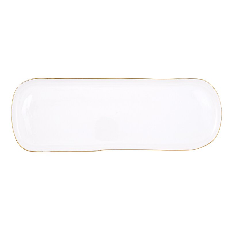 White & Gold Ceramic Platter